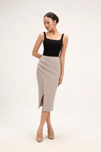 Sienne Padded Square Neck Regular Top in Classic Black