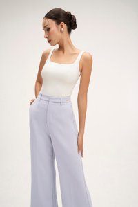 Sienne Padded Square Neck Regular Top in Iconic White