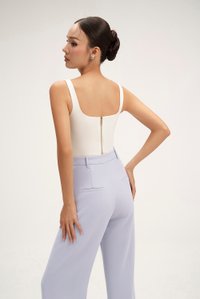 Sienne Padded Square Neck Regular Top in Iconic White