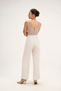 Sienne Padded Square Neck Regular Top in Stone