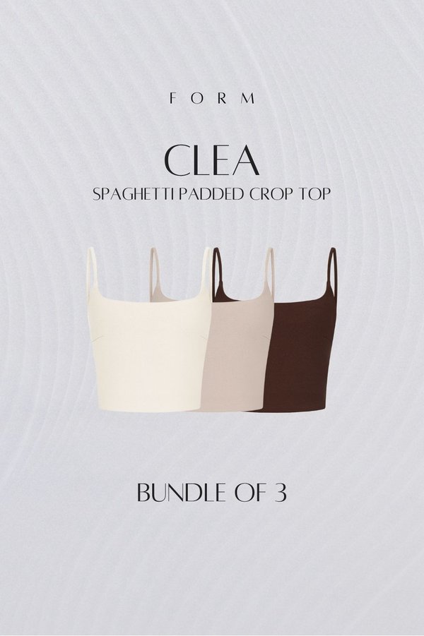 Clea Spaghetti Padded Crop Top Bundle of 3