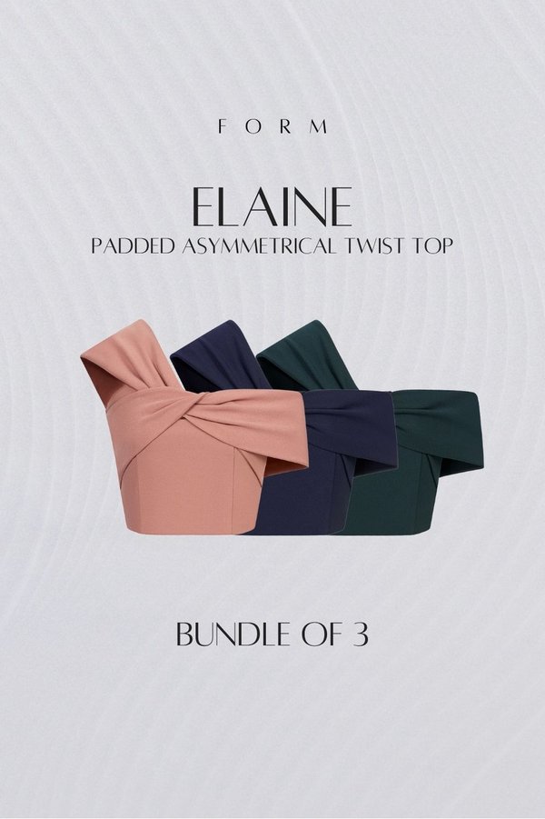 Elaine Padded Asymmetrical Twist Top Bundle of 3