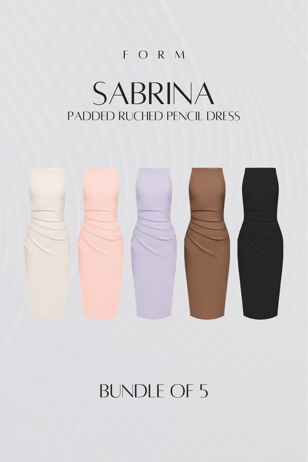 Sabrina Padded Ruched Pencil Dress Bundle of 5