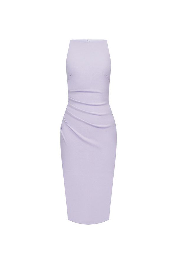 Sabrina Padded Ruched Pencil Dress in Wisteria