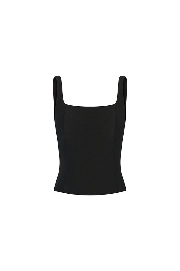 Sienne Padded Square Neck Regular Top in Classic Black