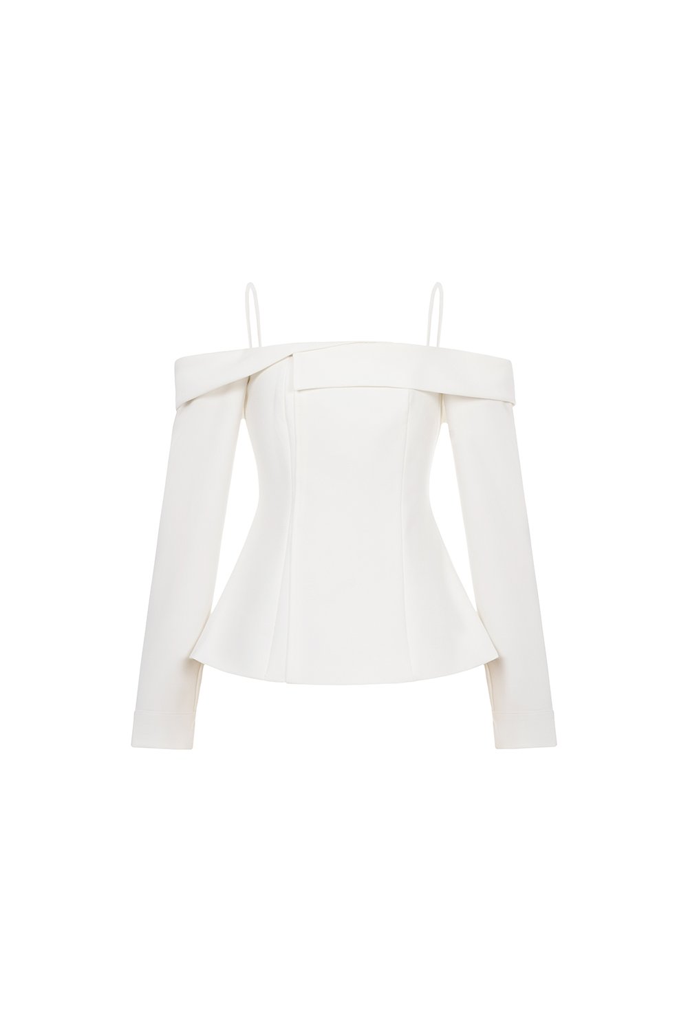 Avril Asymmetrical Cold Shoulder Top in Iconic White