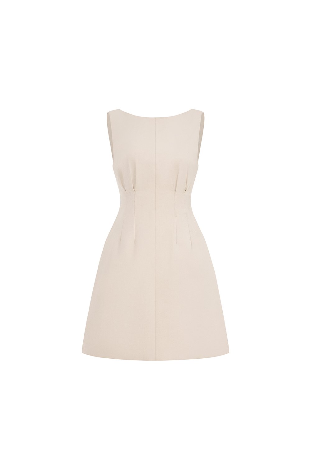 Cyane Padded Mini Dress in Greige Stone