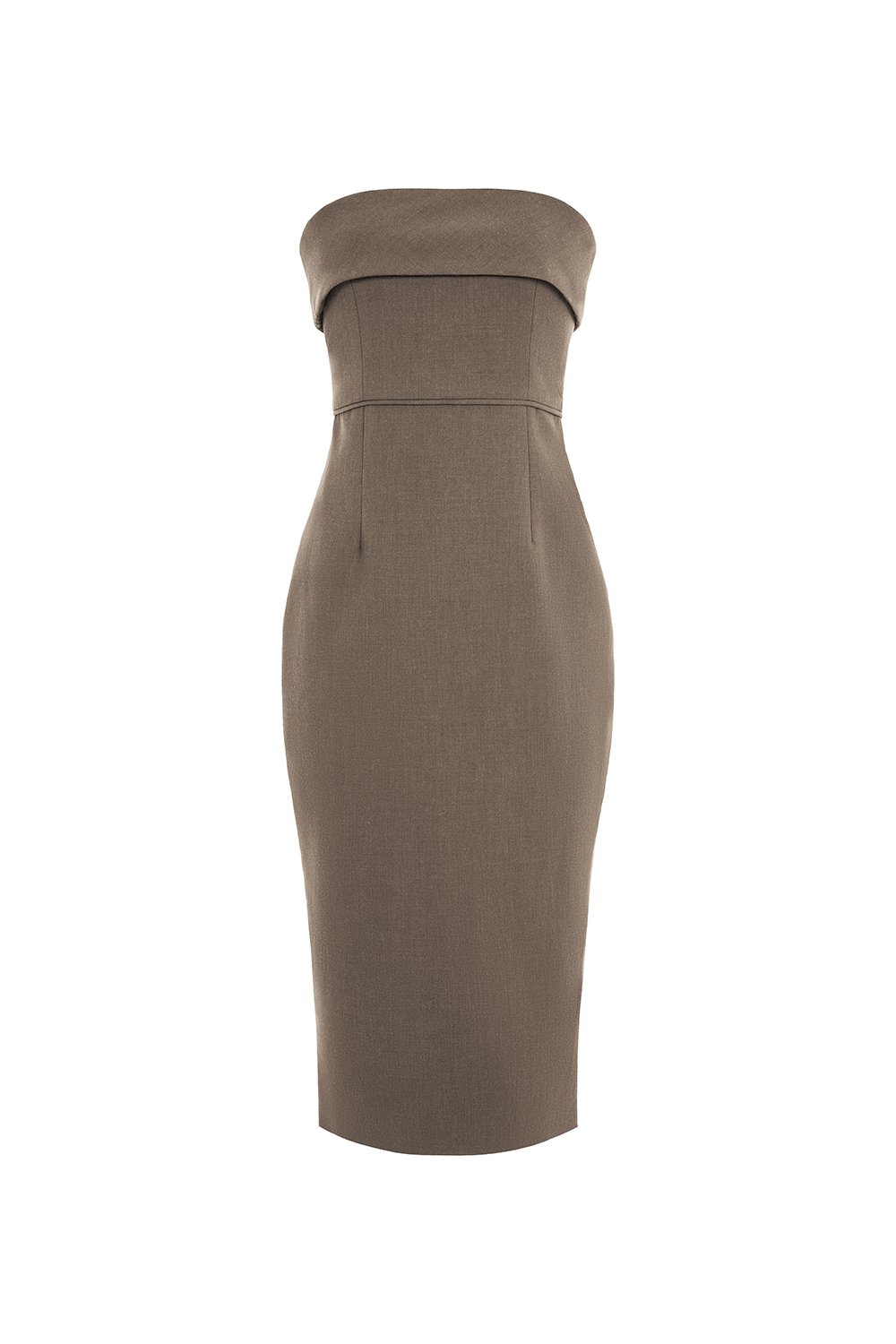 Dianne Padded Tube Pencil Dress in Cocoa