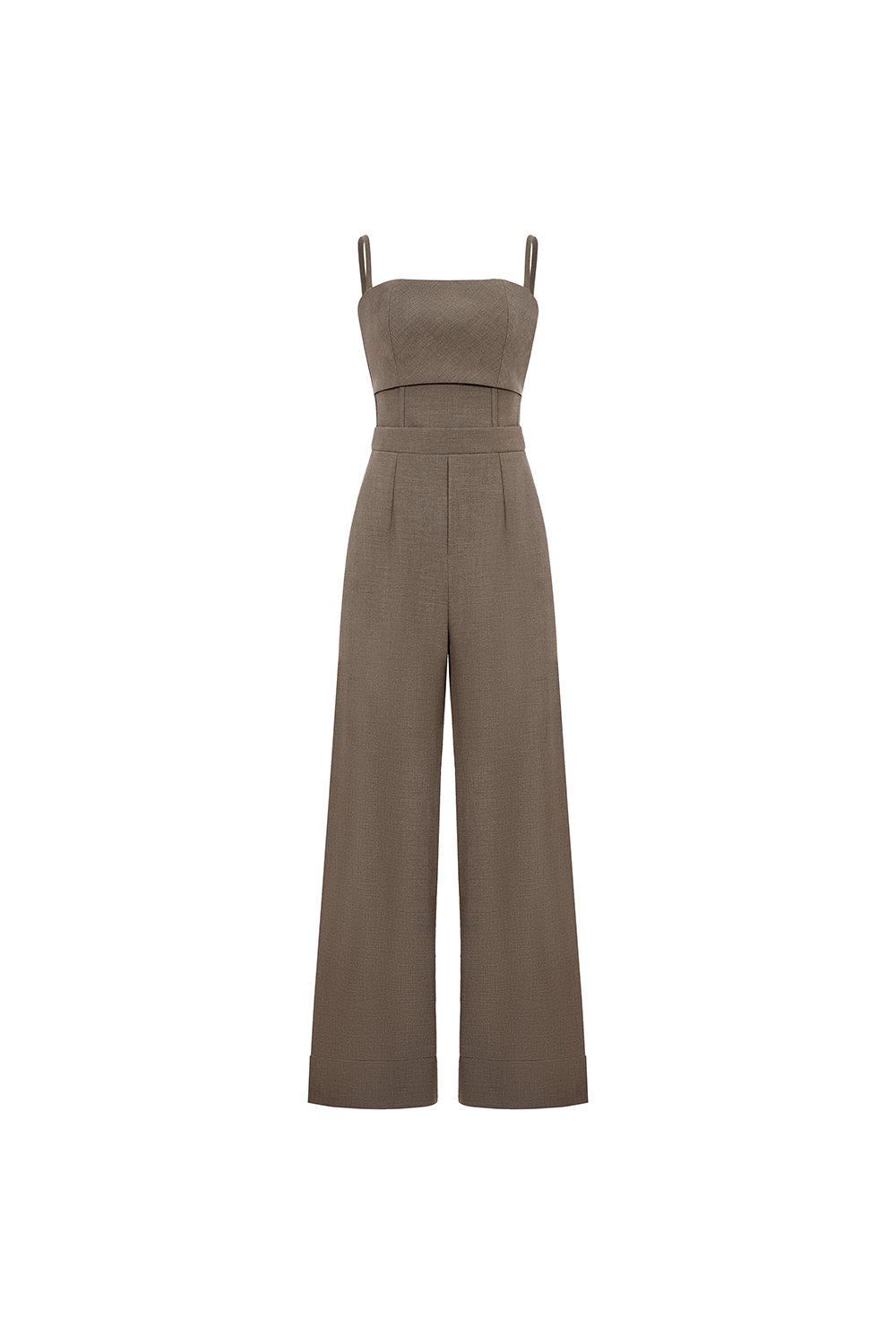 Eliza Padded Strappy Jumpsuit in Cocoa