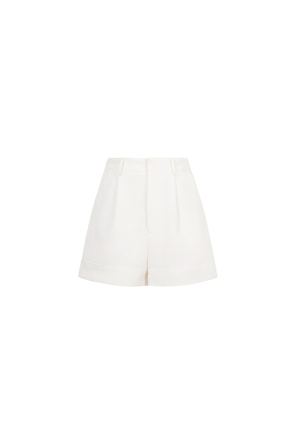 Jayne Broad Hem High Waisted Shorts in Iconic White