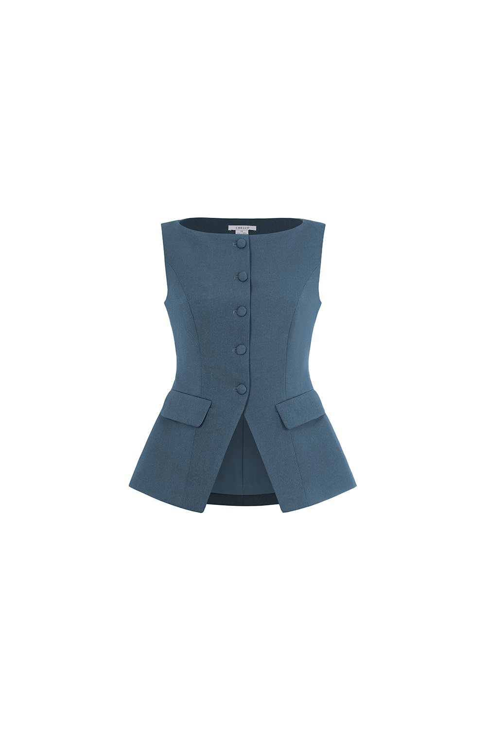 Narissa Tailored Vest Top in Aegean Blue