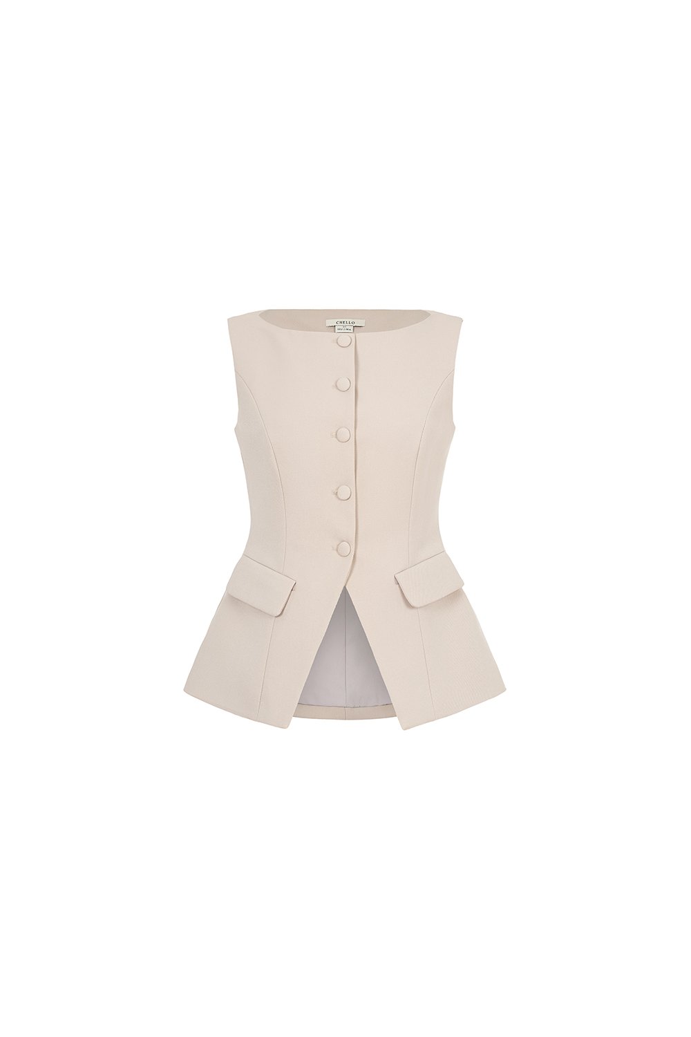 Narissa Tailored Vest Top in Greige Stone