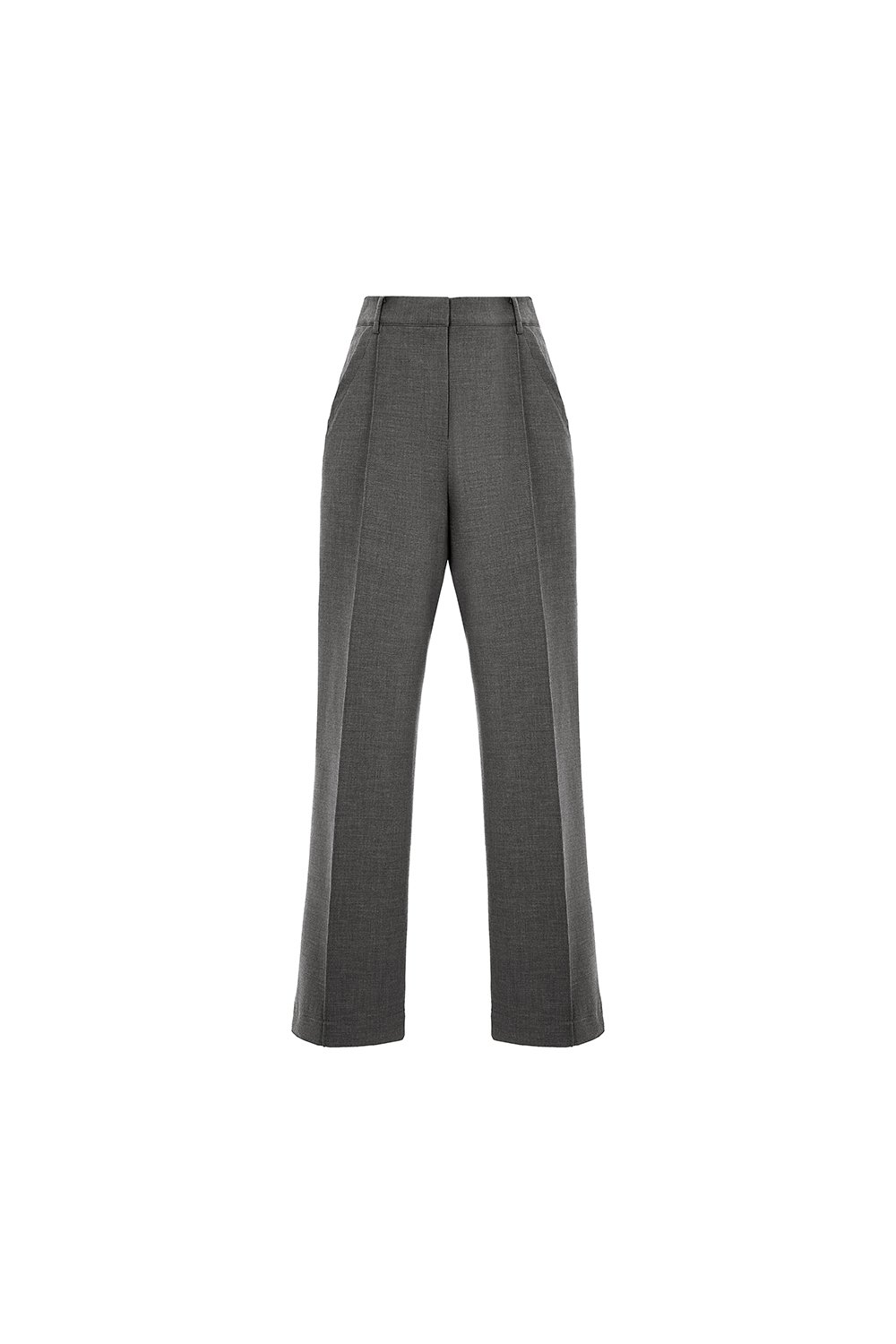 Orianna Pintucked Straight Pants in Bespoke Grey
