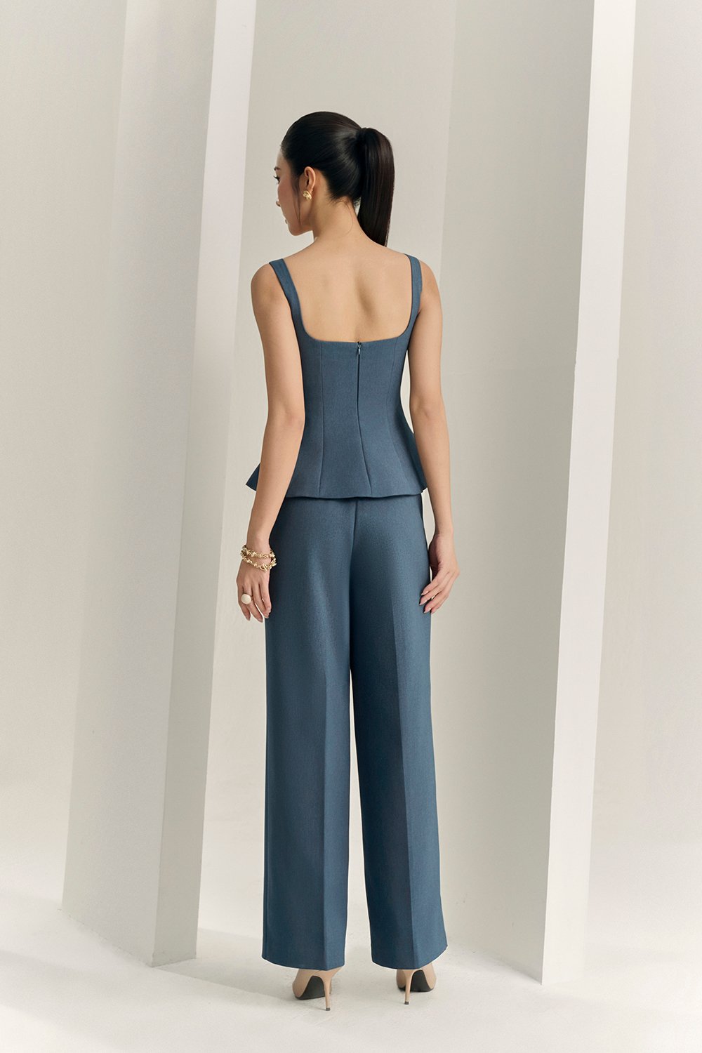 Rowena Straight Pants in Aegean Blue