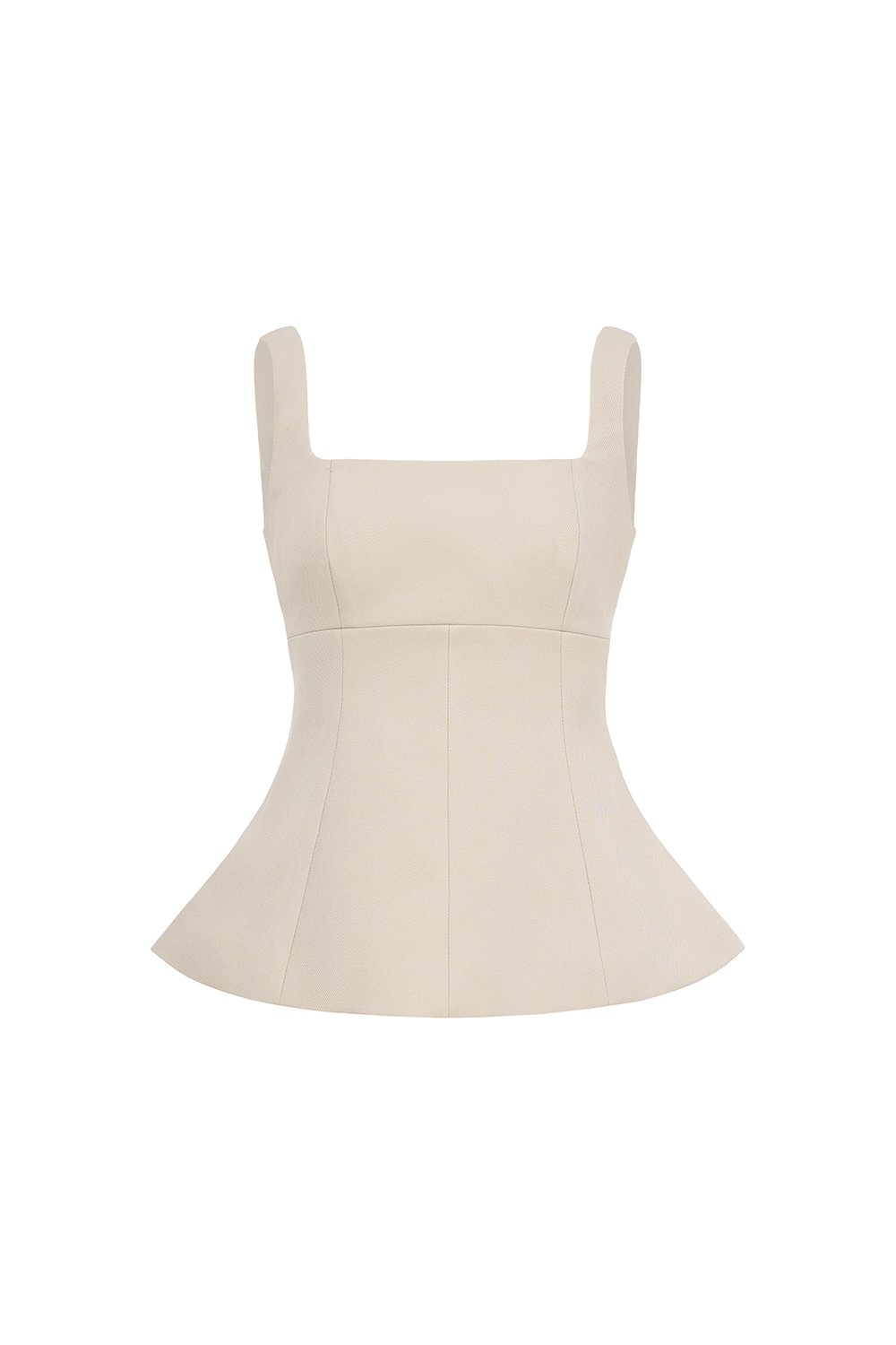 Seline Padded Peplum Top in Greige Stone
