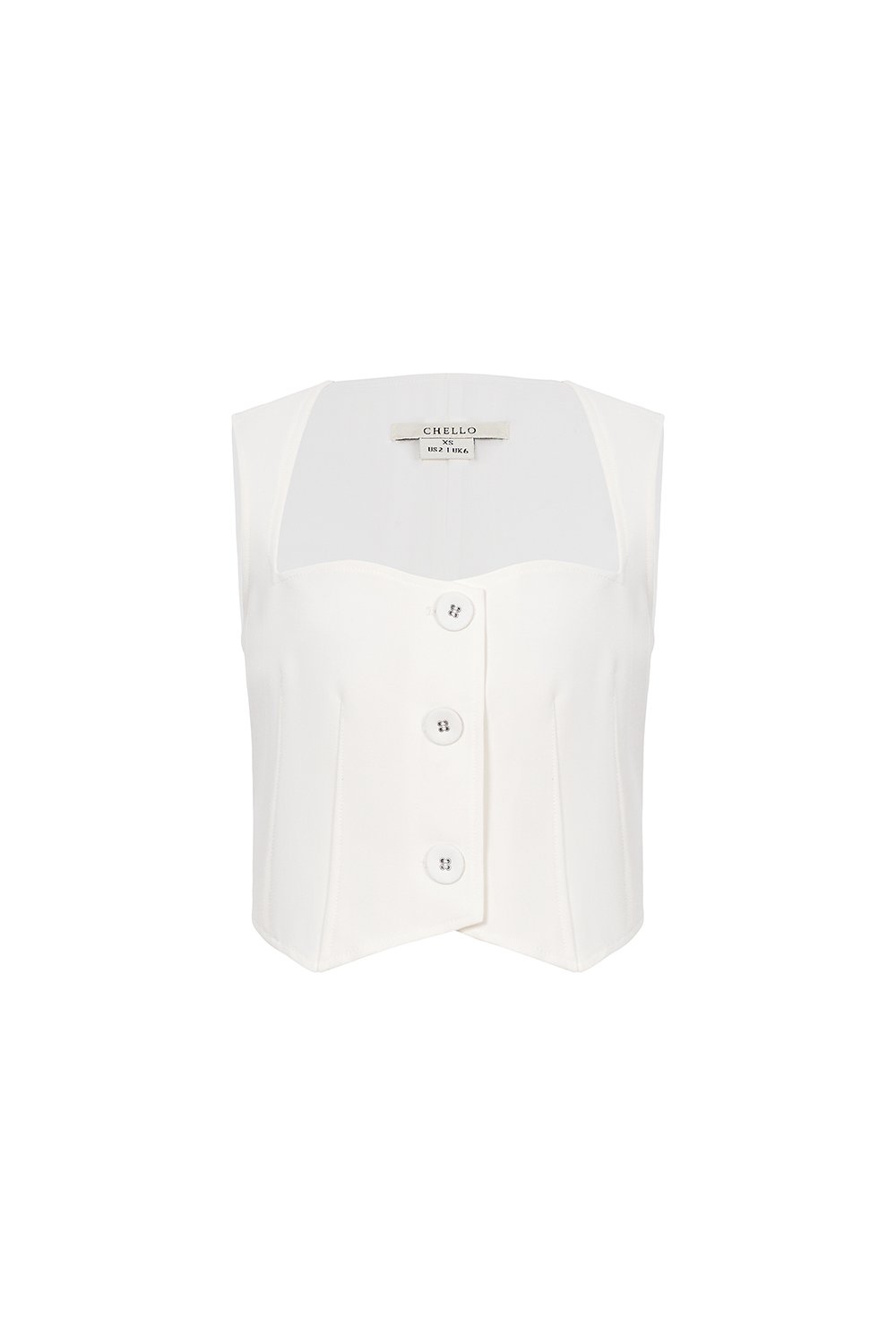 Vianne Queen Anne Vest Top in Iconic White