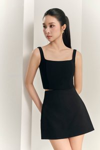 Alette High Waisted Skorts in Classic Black