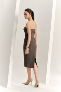Dianne Padded Tube Pencil Dress in Cocoa