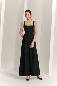 Hilda Padded Palazzo Jumpsuit in Classic Black