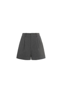 Jayne Broad Hem High Waisted Shorts in Bespoke Grey