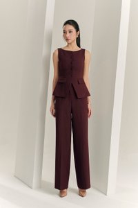 Narissa Tailored Vest Top in Merlot