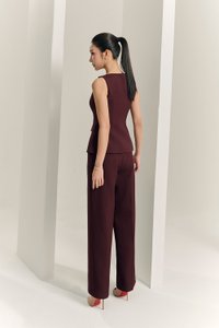 Narissa Tailored Vest Top in Merlot