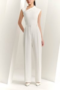 Orianna Pintucked Straight Pants in Iconic White