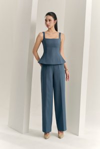 Rowena Straight Pants in Aegean Blue