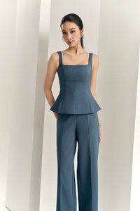 Rowena Straight Pants in Aegean Blue