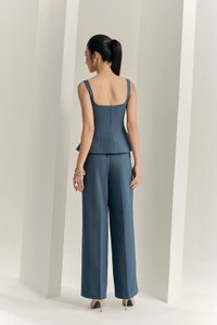 Rowena Straight Pants in Aegean Blue