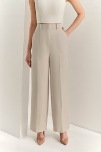 Rowena Straight Pants in Greige Stone