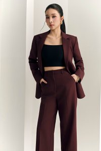 Rowena Straight Pants in Merlot