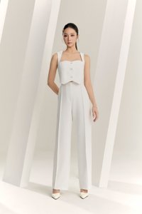 Vianne Queen Anne Vest Top in Iconic White