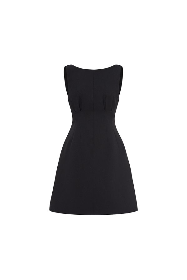 Cyane Padded Mini Dress in Classic Black