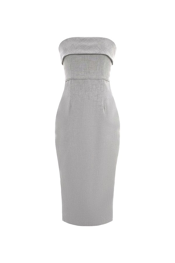 Dianne Padded Tube Pencil Dress in Heathered Grey