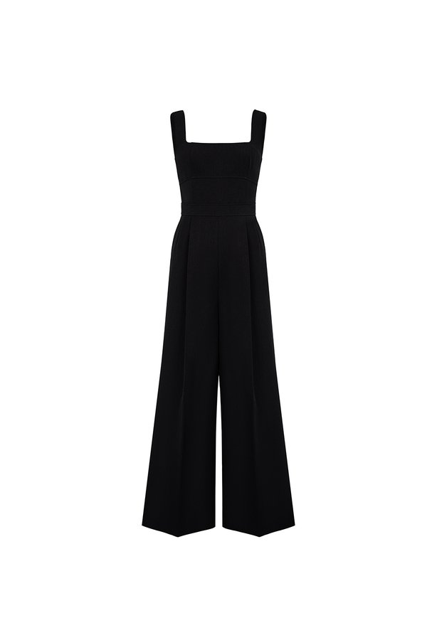 Hilda Padded Palazzo Jumpsuit in Classic Black