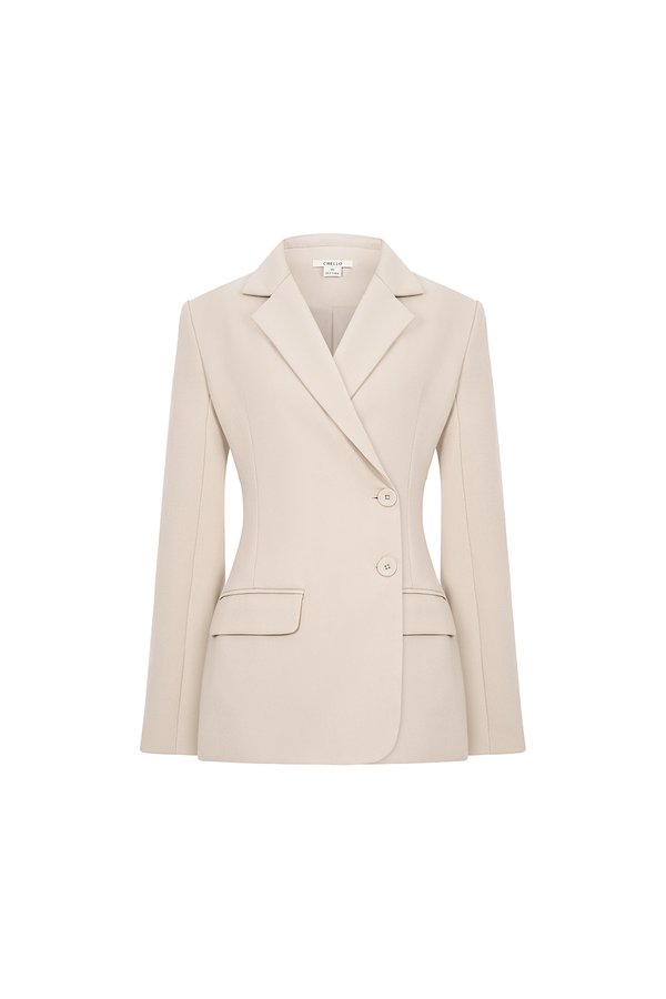 Renna Tailored Blazer in Greige Stone