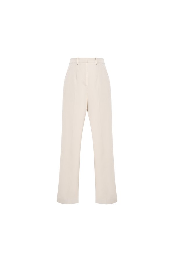 Rowena Straight Pants in Greige Stone