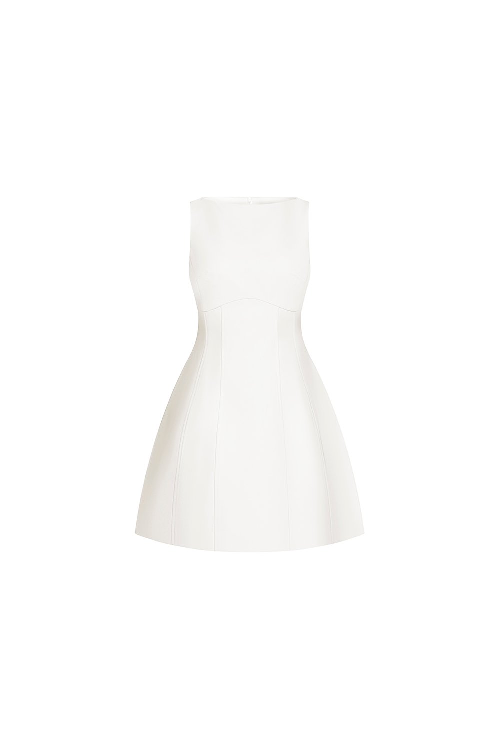 Dayna Padded Boat Neck Mini Dress in Iconic White