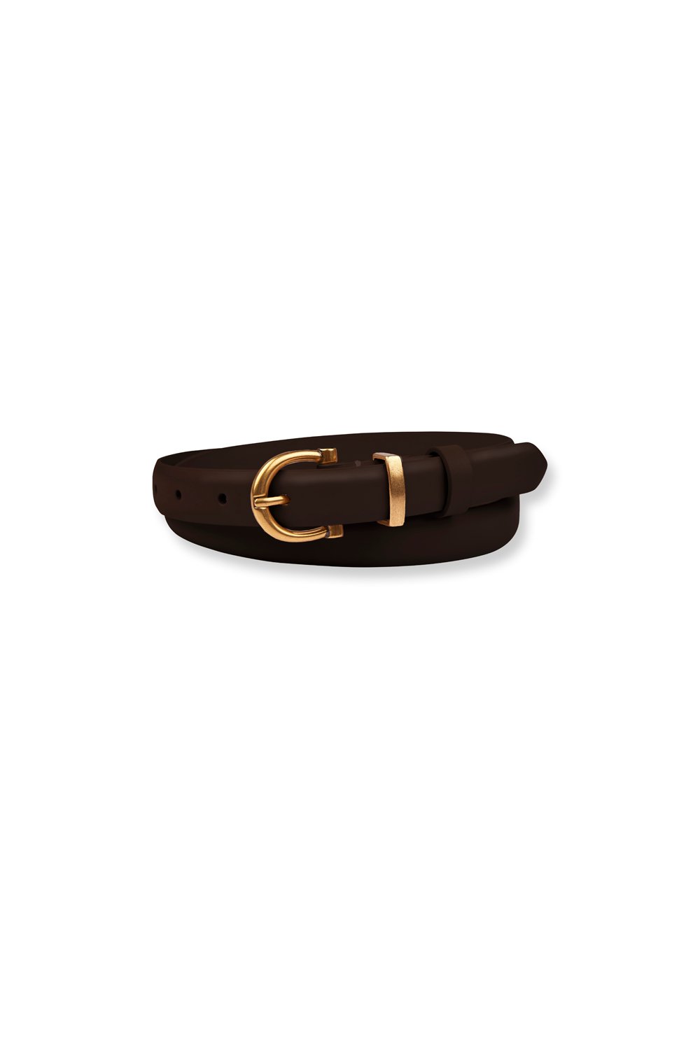 Dia Leather Waist Belt In Brown