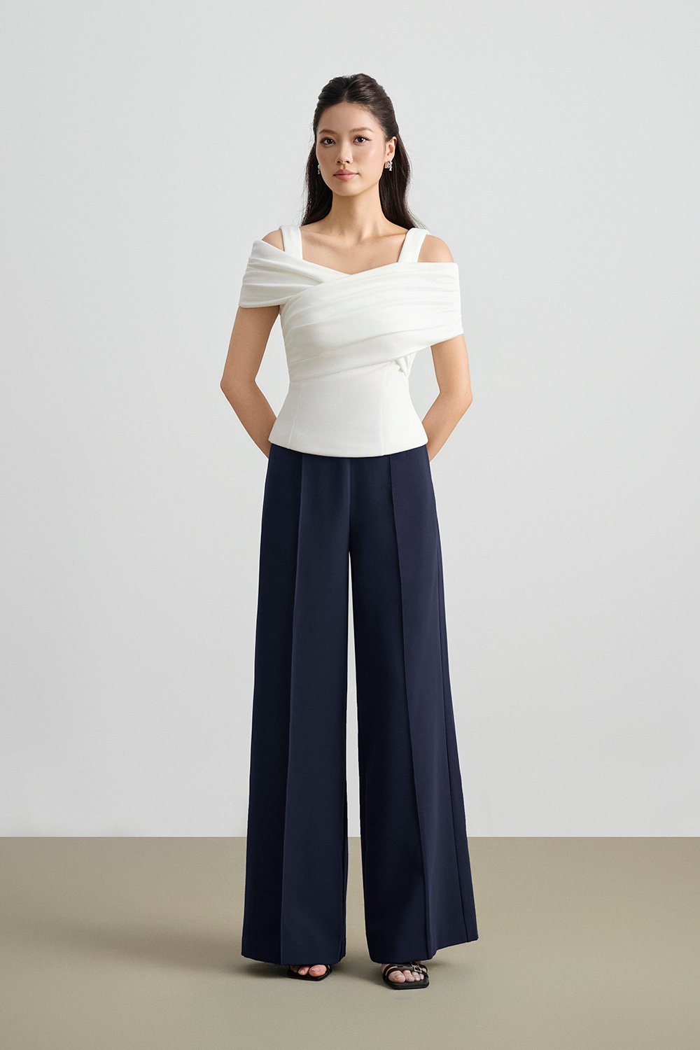 Julinne Padded Ruched Top in Iconic White