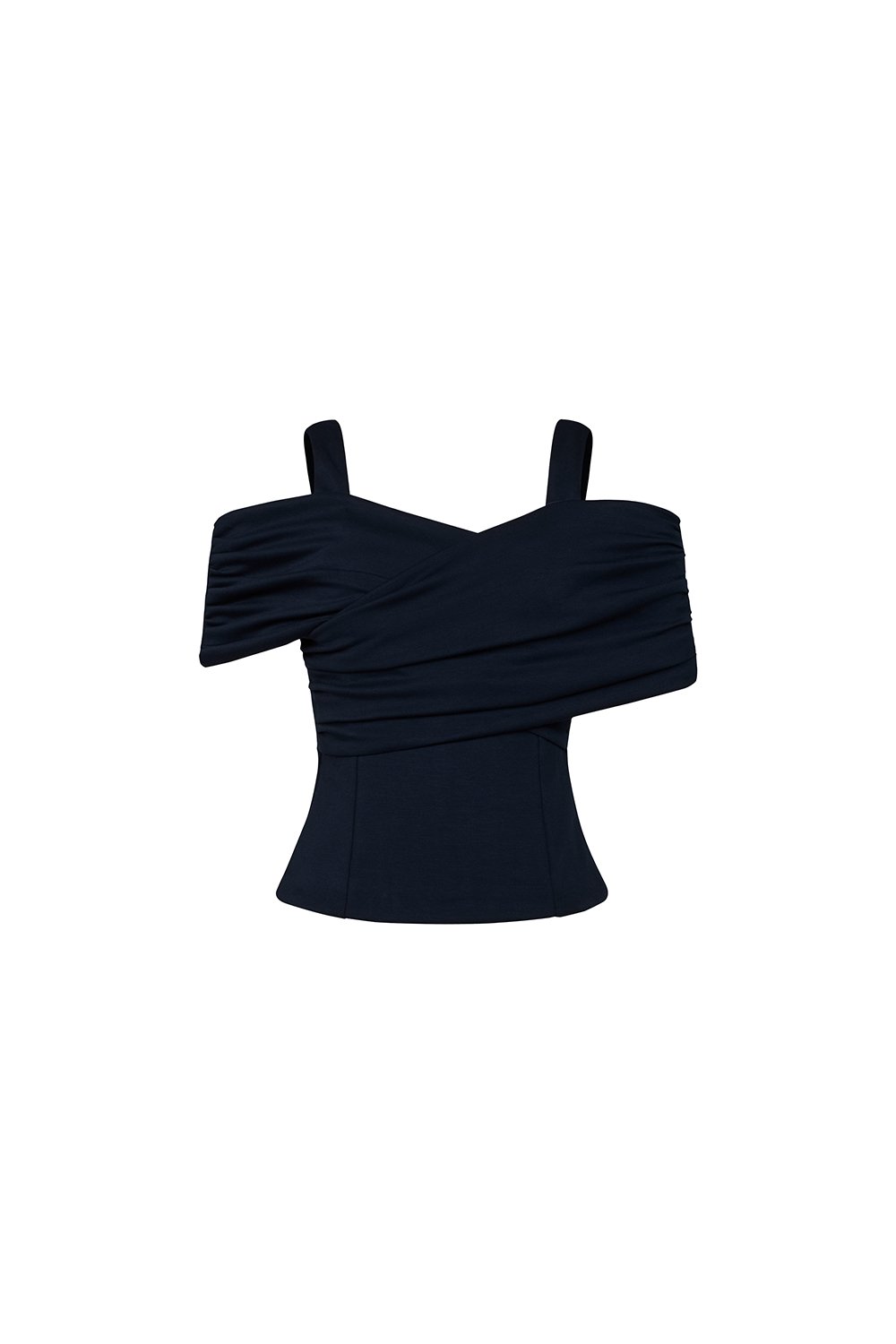 Julinne Padded Ruched Top in Navy Blue
