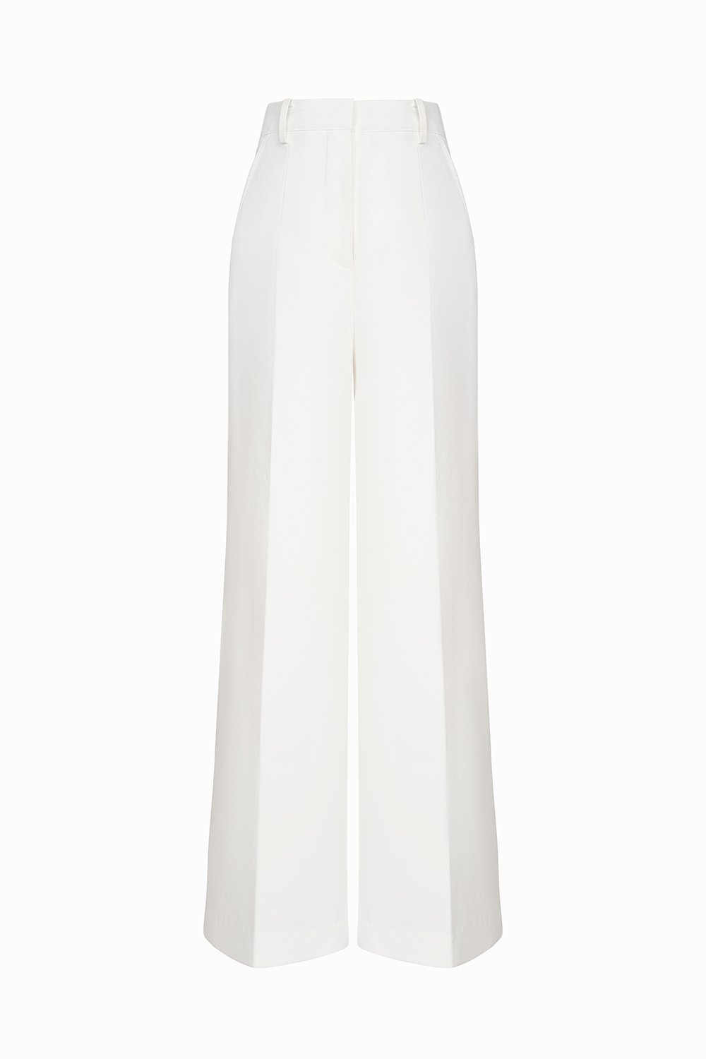 Lara Straight Tailored Pants in Iconic White