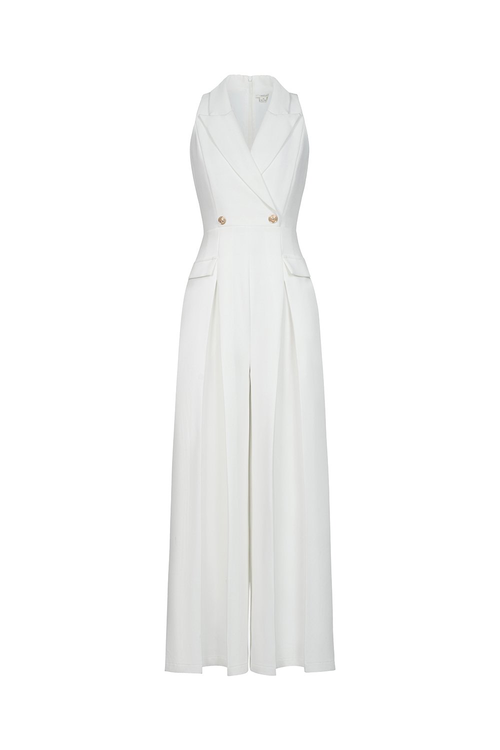 Meredith Tailored Wide Leg Jumpsuit in Iconic White