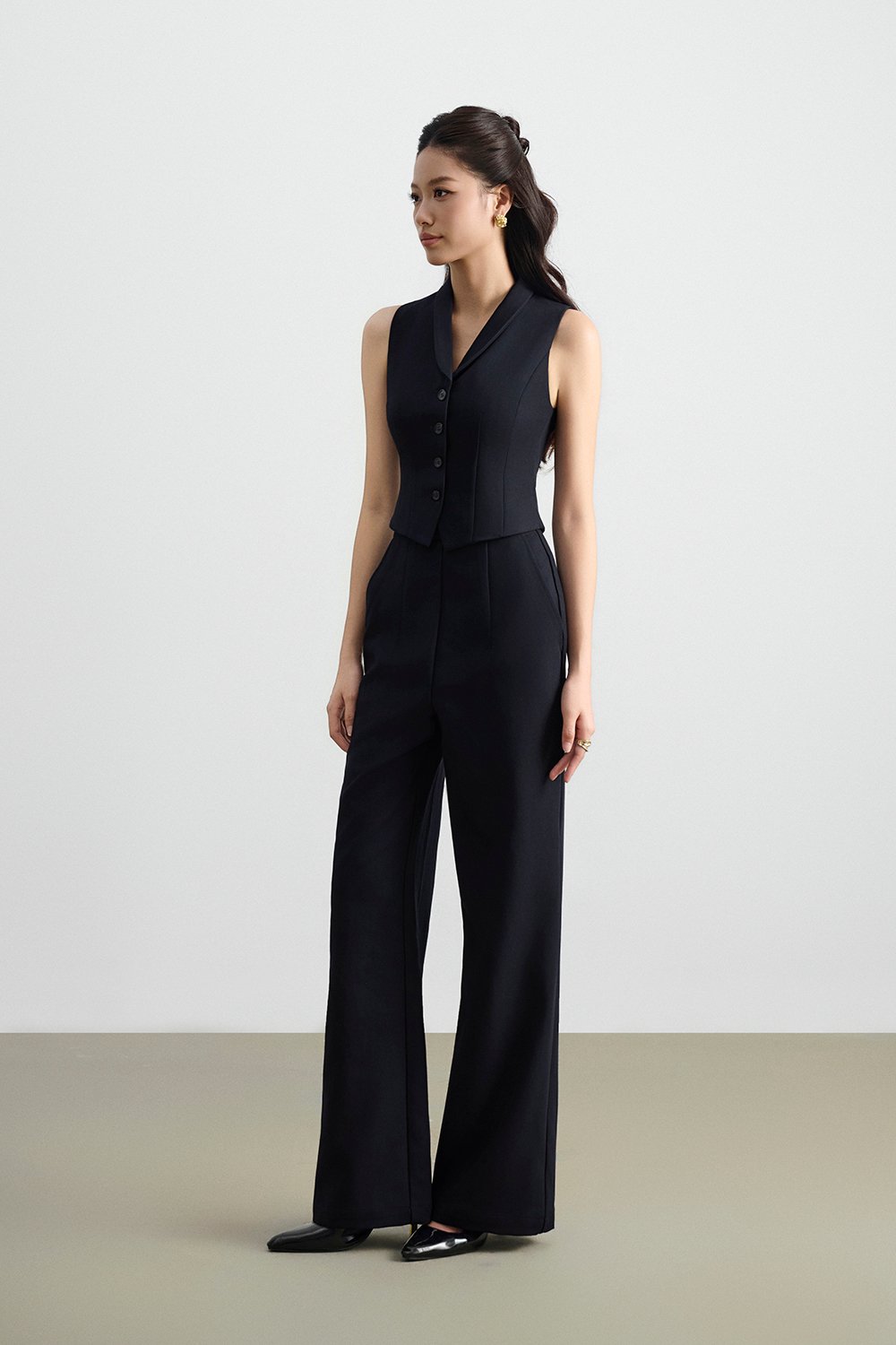 Tasmine Faux 2-Piece Tailored Jumpsuit in Midnight Blue