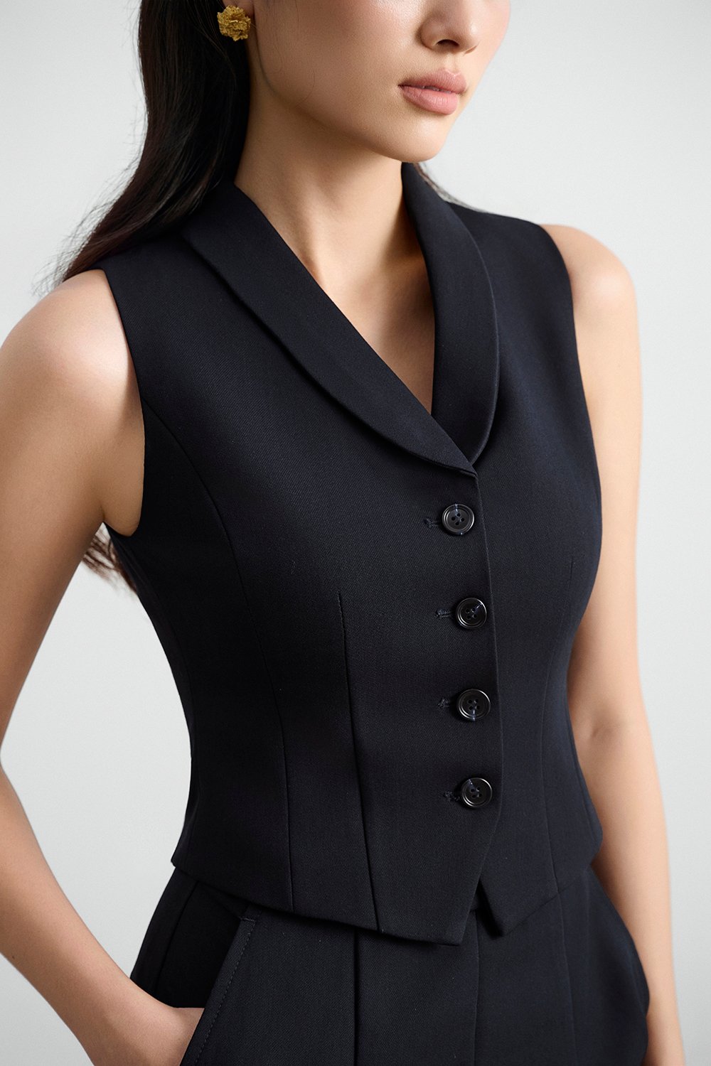 Tasmine Faux 2-Piece Tailored Jumpsuit in Midnight Blue