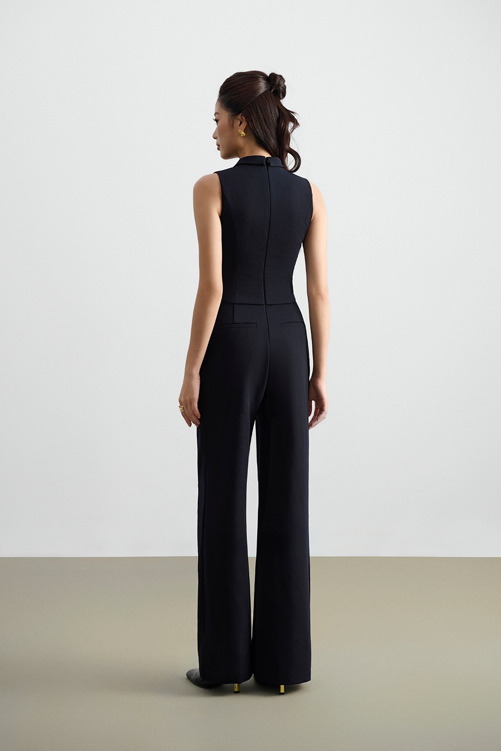 Tasmine Faux 2-Piece Tailored Jumpsuit in Midnight Blue