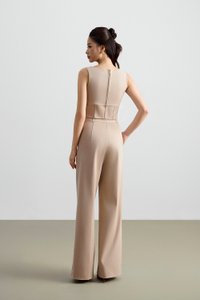 Arden Padded Square Neck Cropped Top in Ecru
