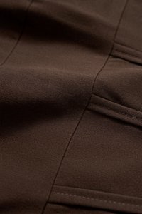 Arden Padded Square Neck Cropped Top in Saddle Brown