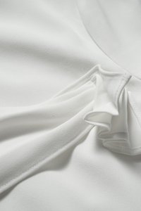 Cori Tailored Side Pleated Sleeves Top in Iconic White